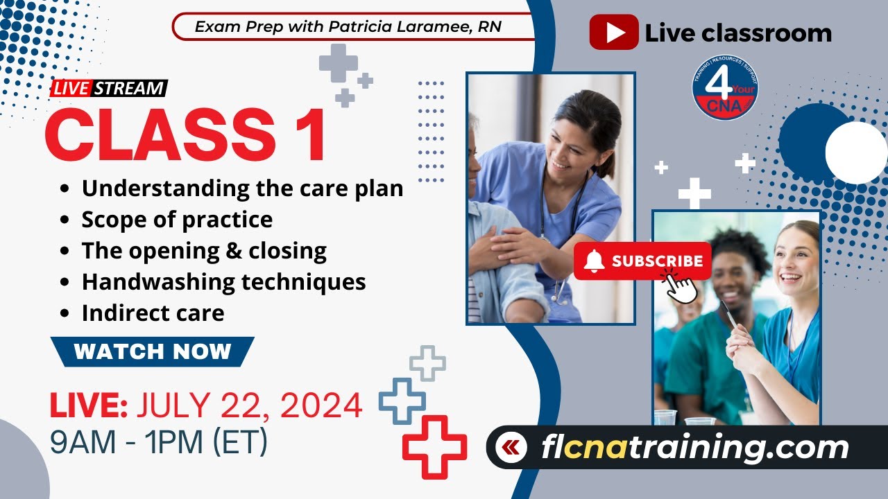 CNA Class 1 Livestream: Understanding the Care Plan & Essential CNA Skills: Live Class! 🏥💡