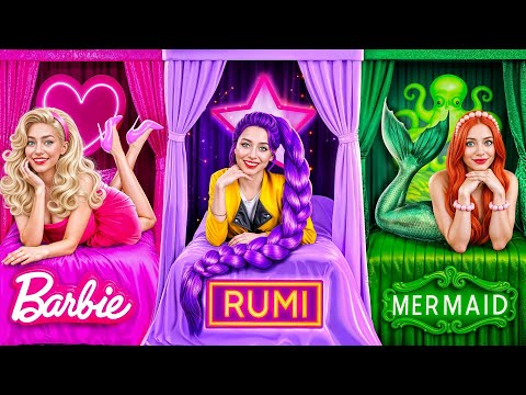 KPop Demon Hunters Room Makeover Challenge | Rumi vs Mermaid vs Barbie by Multi DO Girls