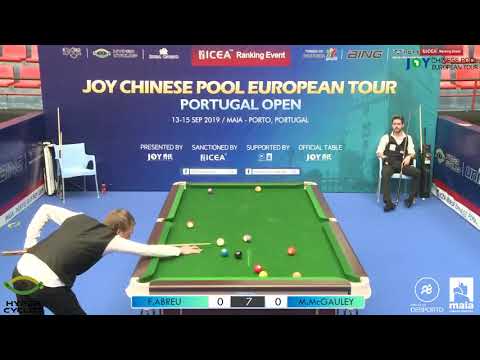 Frederico Abreu VS Mark McGauley - Stage 1 - 2019 Joy Chinese Pool Euro Tour Portugal Open