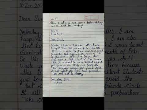 @sushmitasv4676  A Letter To Your Younger Brother Advising Him To Avoid Bad Company
