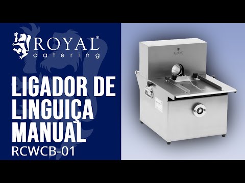 vídeo - Máquina de atar salsichas - manual - aço inoxidável - 3 carretéis de fio de salsicha - Royal Catering