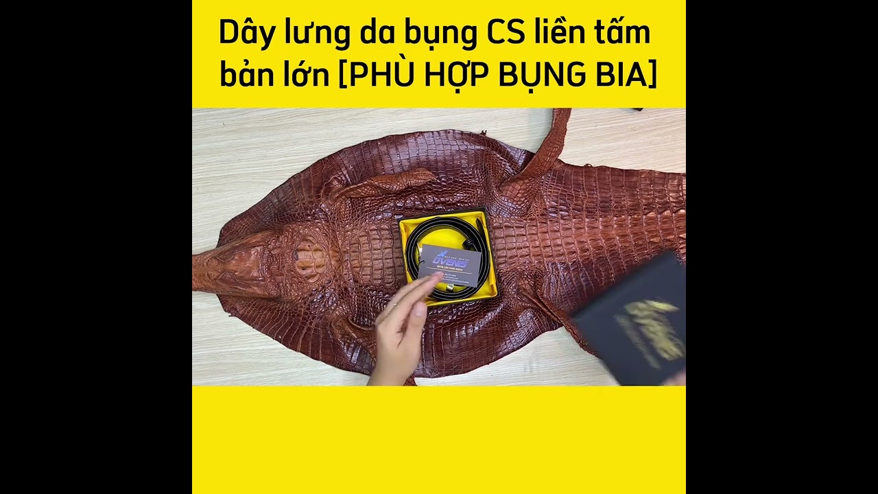 Dây lưng da cá sấu BẢN LỚN phù hợp bụng bia. Da bụng có vân đẹp linh hoạt! (mặt bạc)