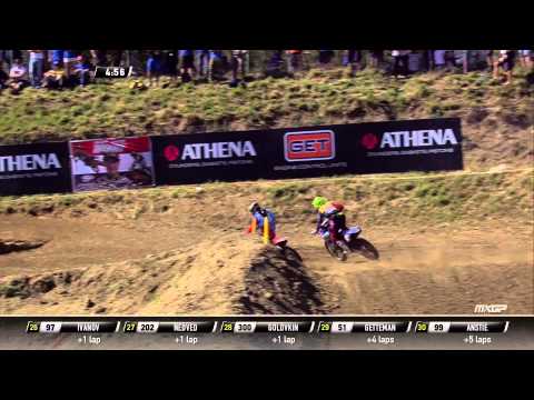 Valentin Guillod and Tim Gajser battle MXGP of Czech Republic 2015 - motocross