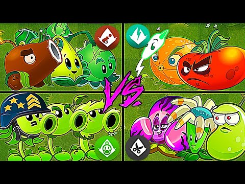 Random 4 Team Plants Battles - Which Team Will Win? - PvZ2 Team Plants vs Team Plants