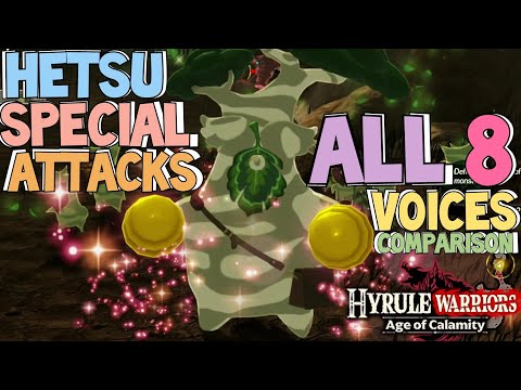 Hetsu Special Attacks All 8 Voices Comparison - Hyrule Warriors: Age of Calamity