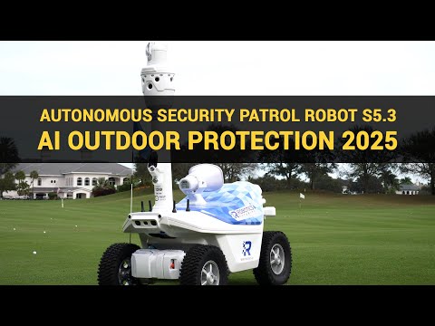 Security robots outdoor patrolling, video & thermal surveillance for security service companies