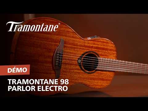 Lag T98PE Tramontane 98 Parlor Solid Top Khaya Top & Neck 6-String Acoustic-Electric Guitar image 5