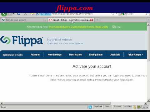 Sign up with flippa