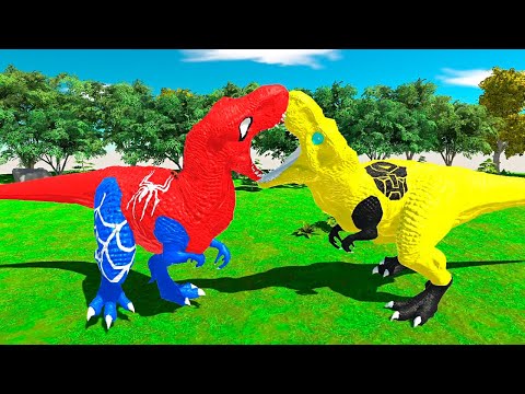 BUMBLEBEE VS SPIDER-MAN. T-REX VS T-REX - Animal Revolt Battle Simulator