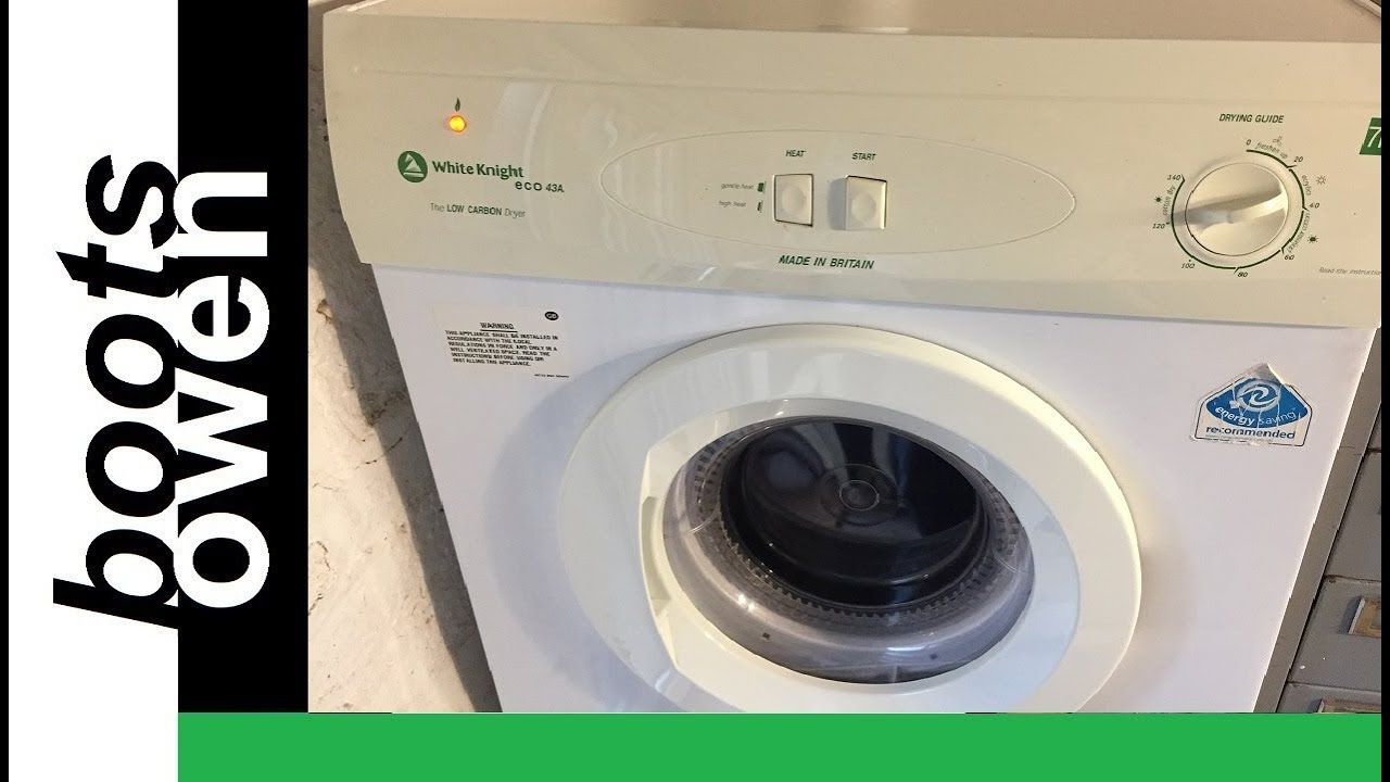 Gas tumble dryer (part 2) test load and cleaning burner White Knight Eco43A