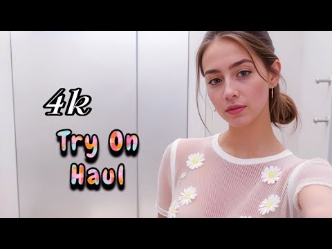 4K Blue See Through Clothes Try On Haul | Transparent Lingerie Dress Review | Try On Haul 2025