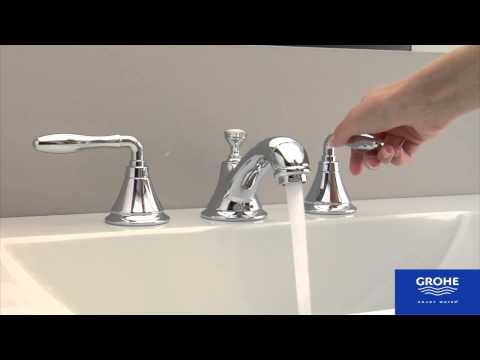 4-Hole 2-Handle Deck Mount Roman Tub Faucet with 1.75 GPM Hand Shower // GROHE STARLIGHT CHROME // YouTube Video