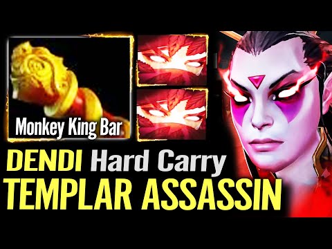 Templar Assassin Hard Carry by Dendi - Monkey King Bar + Desolator DotA 2