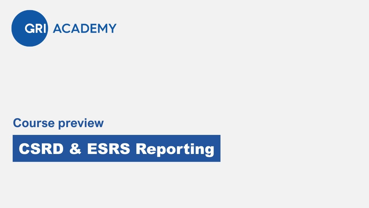 CSRD & ESRS Reporting Course