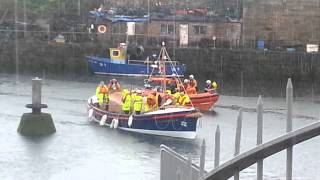 Seaham lifeboat George Elmy returns home.
