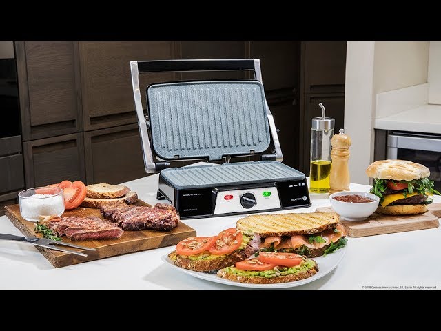 Parrilla électrique Cecotec RocknGrill 1500 Take&Clean revêtement RockStone 1500W plaques amovibles video