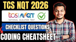 TCS NQT 2026 Coding Cheatsheet | TCS NQT Coding Sheet for Preparation | TCS NQT Preparation 2026