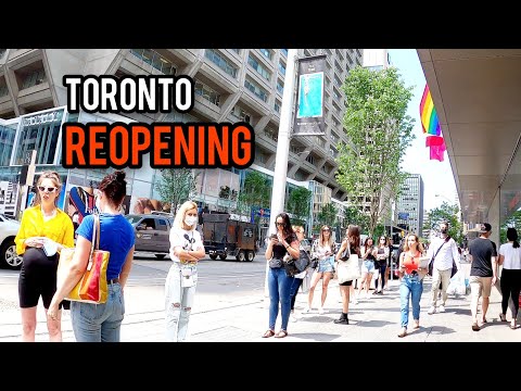 Toronto Reopening and line up Downtown June 11, 2021 Canada