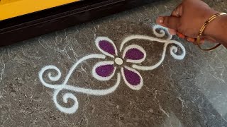 Easy border rangoli designs | Simple side designs | Friday rangoli | Border muggulu | Daily rangoli