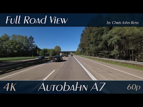 Autobahn (A7), Germany:  Soltau-Süd - Dorfmark - Bad Fallingbostel - 4K (UHD/2160p/60p) Video