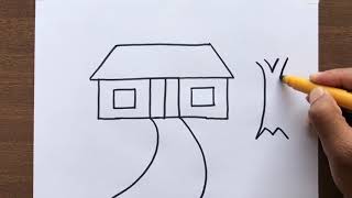 How to Draw a Simple Nature Scenery | Most Easiest Drawing for All