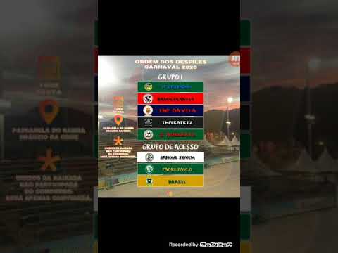 Ordem do Desfile das Escolas de Samba, Santos Carnaval 2020