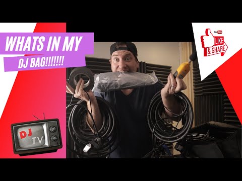 DJ Cable Gig Bag for Equipment, DJ Cable Organizer Backpack with Detachable Dividers and Padded Bottom, DJ Mixer Bag for Music Gear Accessories with 15.6'' Laptop Compartment (Black) video review thumbnail