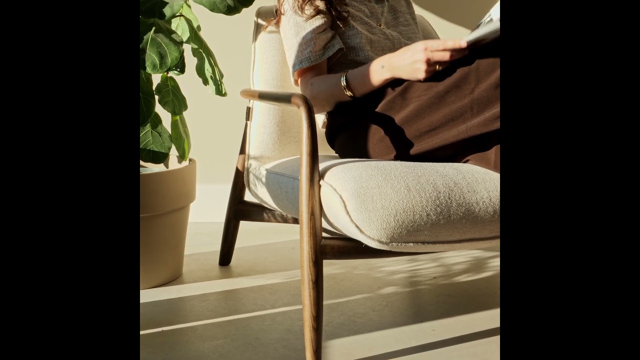 Scandinavische fauteuil Vidar linnen off white