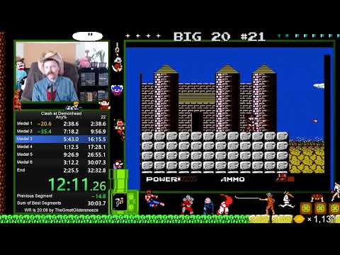 Clash at Demonhead (NES) speedrun in 29:48 by Arcus