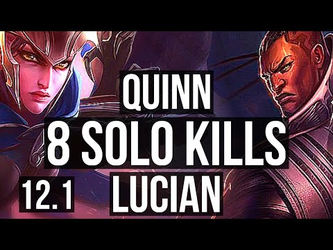 QUINN vs LUCIAN (TOP) (DEFEAT) | 8 solo kills, 700+ games, 1.2M mastery | KR Diamond | 12.1