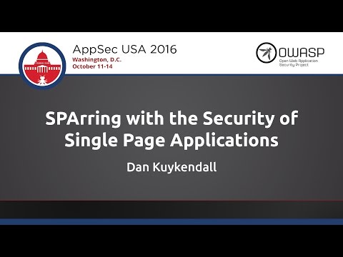 Image thumbnail for talk SPArring with the Security of Single Page Applications