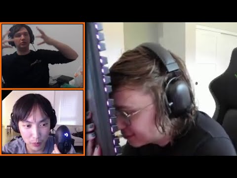 Three idiots try to measure their heads.