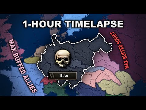 HOI4 Max Buffed Allies + Soviet Union Versus Germany 1-Hour Raw Gameplay Timelapse