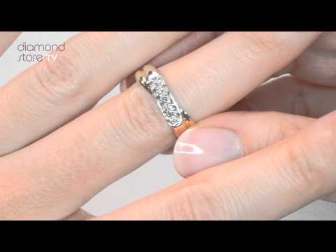 E3435 -  9K Yellow Gold And Diamond Crossover Ring