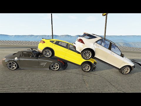 Mercedes VS HİGH RAMP #16 Sports Car Crash / BeamNG Drive