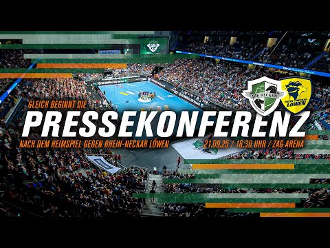 Press conference after the RECKEN's home game against Rhein-Neckar Löwen