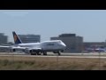 Lufthansa B748 + British Airways B744 landing at LAX