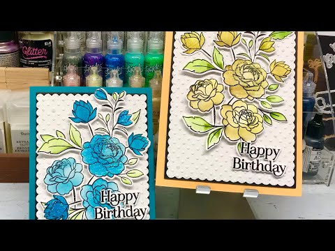 Let's Make a 5x7 Card - Floral A7 and A2 Cards Using Same Stamp and Die Set