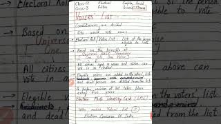 3.7/ Voters' List / Chapter- 3 (Civics) /  Electoral Politics / Class - 9th