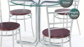 renata 90cm round glass dining table with 4 chairs movie