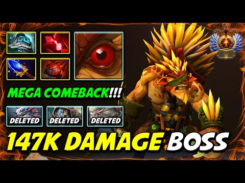 WTF 147K DMG MEGACREEP COMEBACK Bristleback 100% Impossible to Tame This Rigwarl 7.35b DotA 2