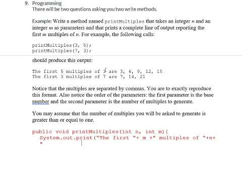 CS 121 Midterm Review - Program a Method