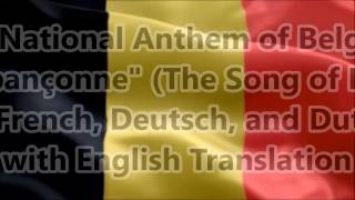 Belgium National Anthem &quot;La Brabançonne&quot; with music, vocal and lyrics FR GE DU English Translation