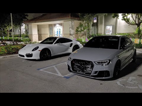 Built Audi RS3 E85 vs Porsche 911 Turbo S 68mm Hybrid Turbos 93 & Meth