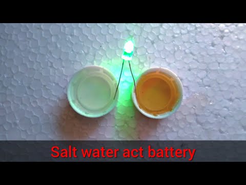 Free Energy Salt water Battery with LED light Experiment
