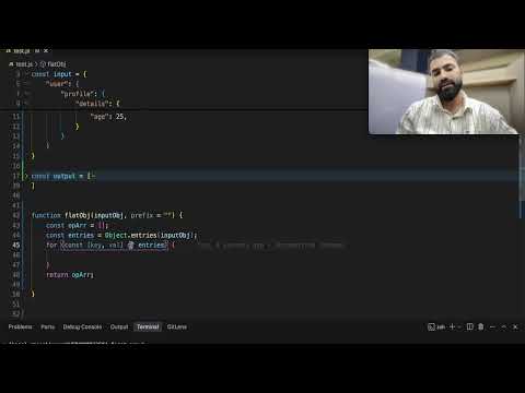 Javascript Interview Question Flatten Given Object