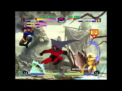 MvC2: Magneto - 9 Trijumps in 2 Marvel seconds (Trijump City)