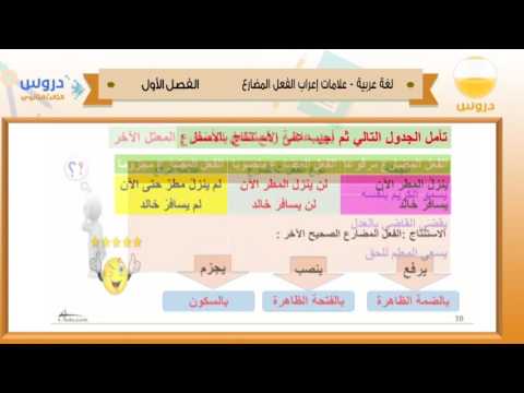 الثالث الثانوي | الفصل الدراسي الأول 1438 | لغة عربية | علامات إعراب الفعل المضارع