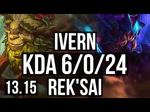 IVERN vs REK'SAI (JNG) | 6/0/24, 3.3M mastery, 2000+ games, Rank 7 Ivern | NA Challenger | 13.15