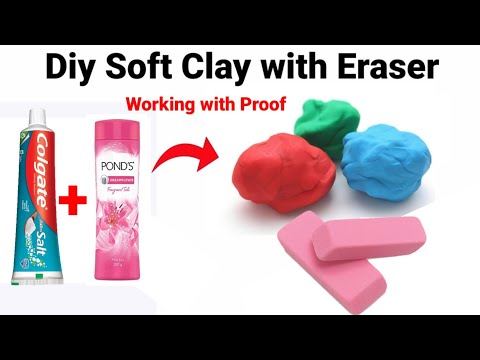 How to make Eraser/clay type Eraser at home easily making/how to make Kneaded Eraser/homemade  Clay